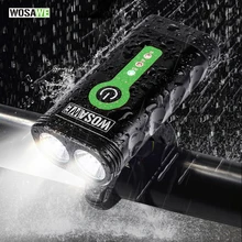 WOSAWE USB Rechargeable Bicycle Flashlight 2400 Lumens with Built-in Li Batteries Bike Light 2-XML-3 LED lamp Bike light 5 modes lucky bag with zanflare b3 3 led bike light