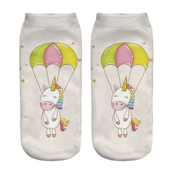 

skydiving unicorn print socks dropship