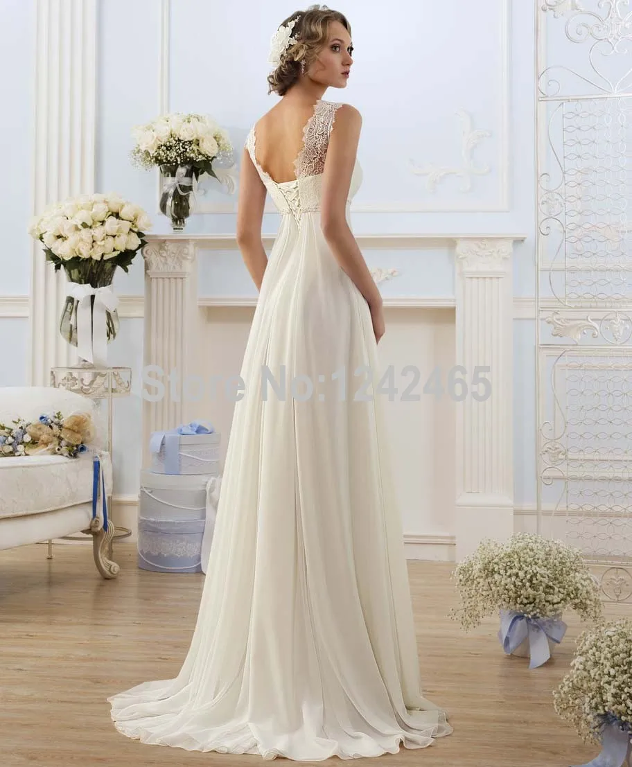 Sheath Sleeveless Top Lace Bridal Gown Beaded Chiffon Wedding Dress Sheath Sleeveless Top Lace Bridal Gown Beaded Chiffon Wedding Dress Sweep Train White Ivory With Liques A003 In Dresses From