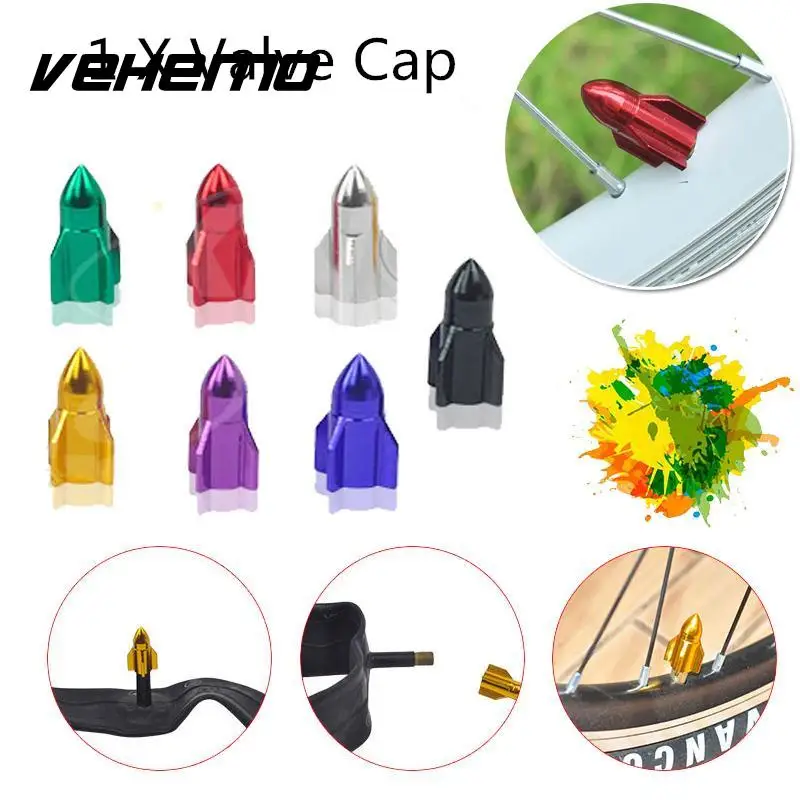 

Vehwmo 4Pcs/Lot Aluminum Alloy Cool Rocket Shaped Car Auto Motorcycle Bike Tire Tyre Valve Dust Caps Wheel Stem Valve Caps Cover