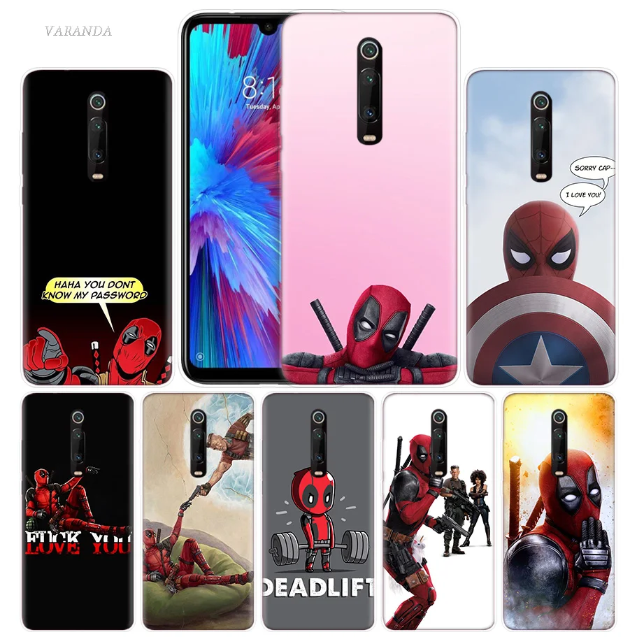 

Deadpool Spider-Man Case for Xiaomi Redmi Note 7 7S K20 Y3 GO S2 6 6A 7A 5 Pro MI Play A1 A2 8 Lite Poco F1 Silicone Phone Bags