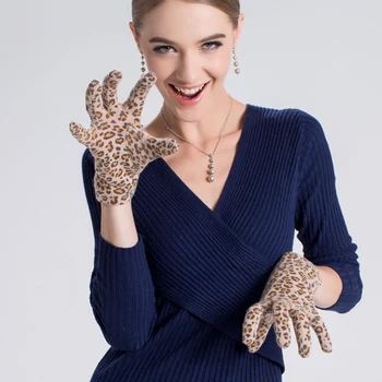 Women'S Autumn And Winter Wool Fabric Gloves Sexy Leopard Gloves A3041-5 photochromic wool fabric