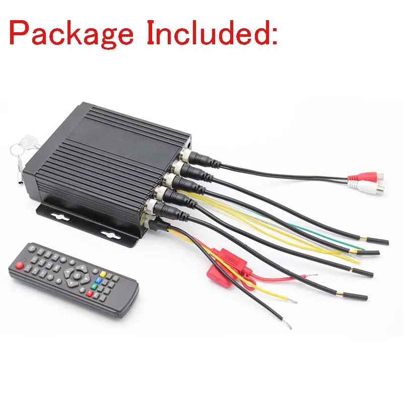 Mini 4CH Car Vehicle AHD Mobile DVR Realtime Video//Audio Recorder SD Card Remote