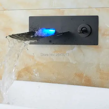 

LED Faucet no need battery Wall Mounted temperature control 3 colors copper brass high quality wall mixer hot and cold tap ZR378