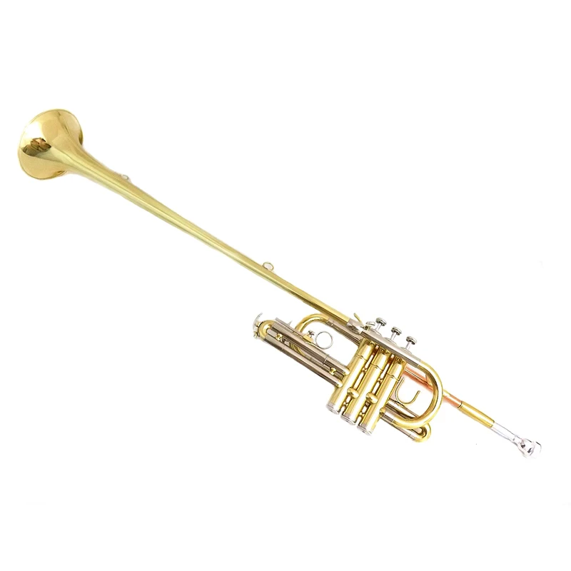 

Bb key Herald trumpet Lacquer finish trumpet Carving your own design on Bell of Trumpet
