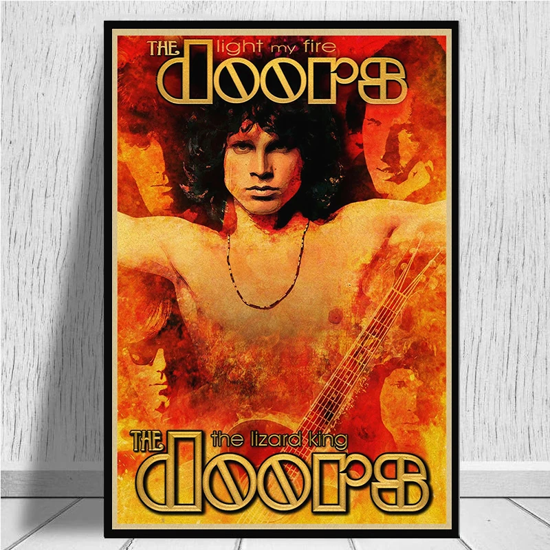 Винтаж Ретро Рок-Группа Музыка двери Jim Morrison матовая крафт-бумага плакат стены стикеры домашний декор