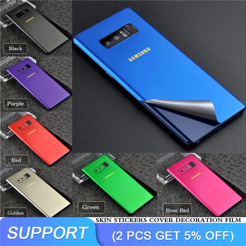 

JUSFYU All-inclusive Stickers for Samsung Note 8 S8 S9 S9 Plus Back Foil Ice Film Chinese Red Border Side Film Screen Protectors