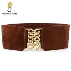 FAJARINA All-match Casual T Show Female Villus Hook Buckle Decorative Style Elastic Wide Girdle Cummerbunds for Women LDFJ064