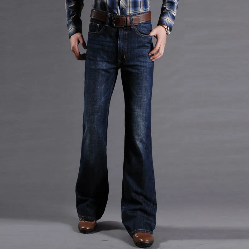 

2019 Mens Big Boot Cut Leg Flared Loose Fit high Waist Male Designer Classic J