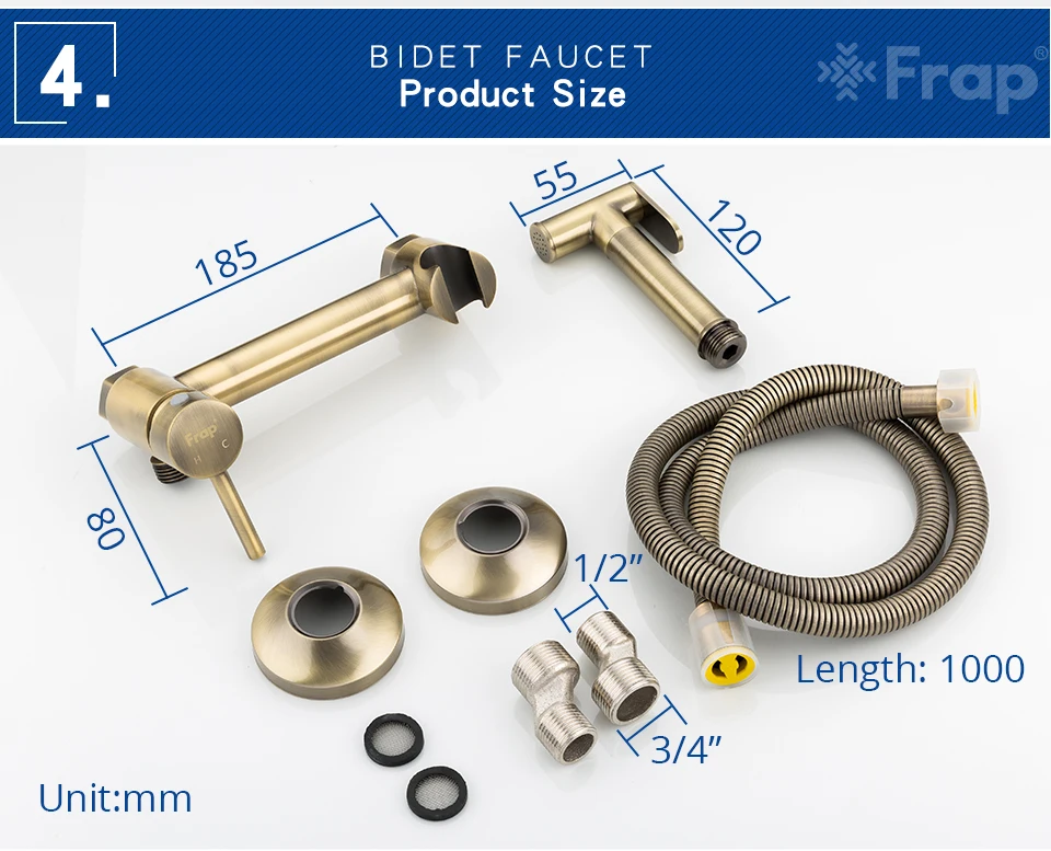 Фарп Биде Душ Бронзовый мыть голову гигиенический душ опрыскиватель Аэрограф кран холодной и горячей смеситель туалет комплект спрей биде