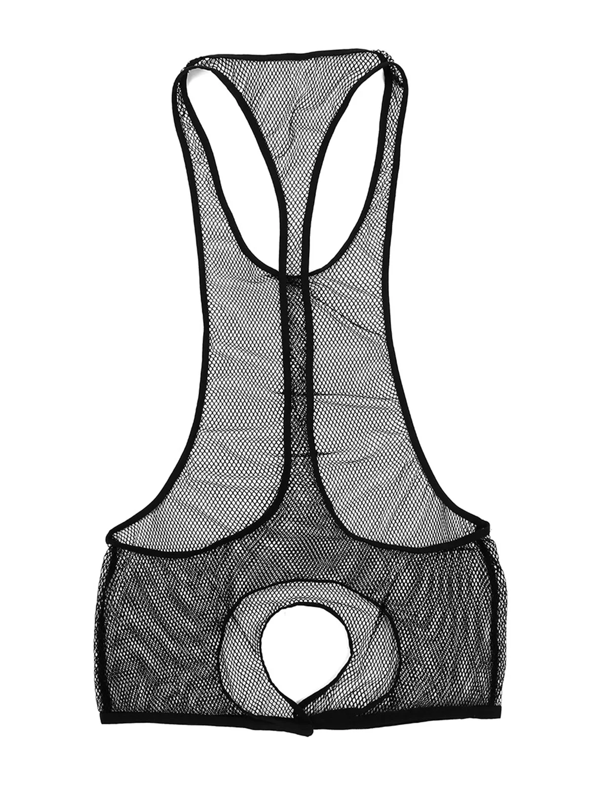 Мужское экзотическое прозрачное Сетчатое боди с открытой промежностью нижнее белье комбинезон без рукавов борцовка трико Фетиш ночное белье