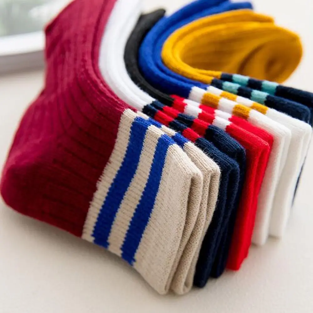 

5 Pairs Socks Set Baby Boy Girl Stripe Cotton Cartoon Candy Colors Breathable Stylish Socks Infant Toddler Kids Soft Socks