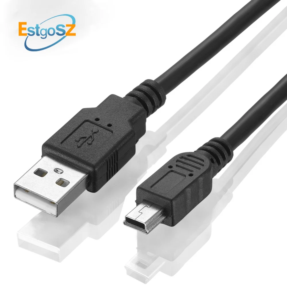 EStgoSZ USB 2,0 Тип «Папа-папа» мини 5 P Mini 5 P USB кабель с хорошим качеством 3,5 мм Фольга плетеный из ПВХ 1 м зарядка DataCable адаптер для MP3 Mp4