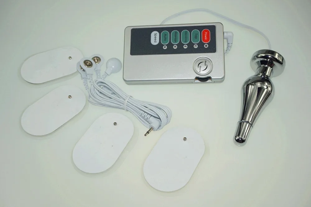 New electric shock set anal plug butt insert stopper nipple medical themed electro stimulation font b