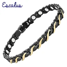 Escalus браслет с магнитами черный магнитный браслет из нержавеющей стали для женщин модные ювелирные изделия Очаровательный браслет польза от артрита