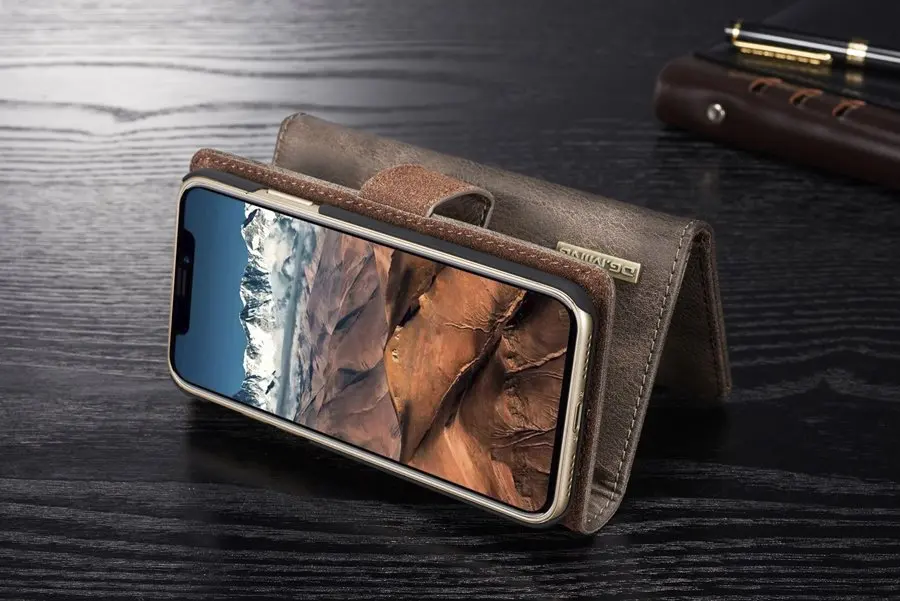 Модный кошелек со съемной задней крышкой кожаный чехол для Apple iPhone 7 8 Plus X XR XS 11Pro Max Встроенный магнит ручной работы кошелек