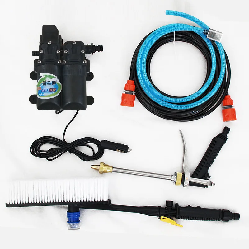 

12V high pressure portable high-end storage box car washer 220V household car wash water gun intelligent double pump brush pump