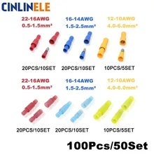 100Pieces 50Set Bullet Shape Wire electrical Connector Male Female Crimp Insulation Nylon Cable Terminal FRD MPD