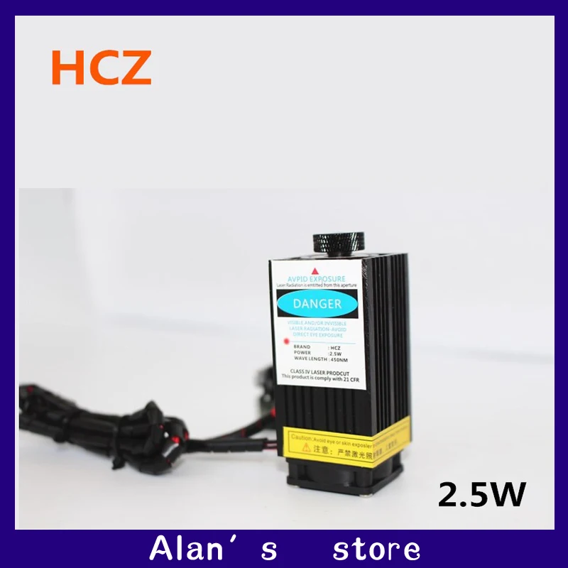 

2.5W laser High-power 450nm blue laser head module co2 laser engraving TTL red 2500 MW laser head cnc