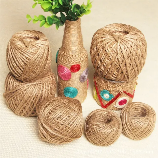 Party Wedding Gift Wrapping Cords Natural Jute Twine Burlap String Hemp Rope Thread DIY Jewelry 