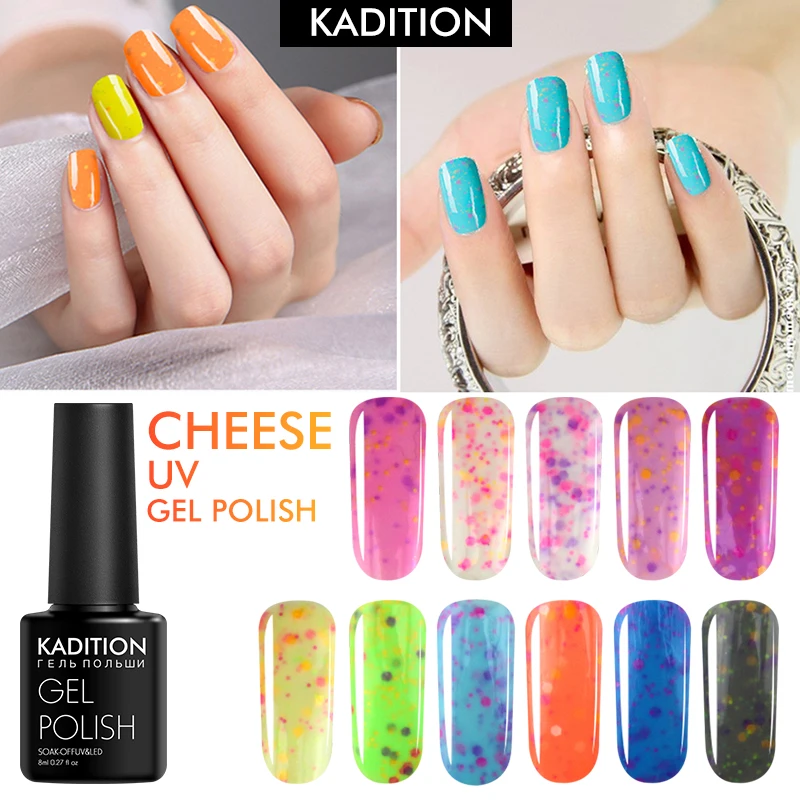 

KADITION 8ml Light Cheese Candy Uv Gel Varnishes Nail Star Soak Off Nail Gel Polish Lucky Color Nail Polish Gel Lacquer Varnish
