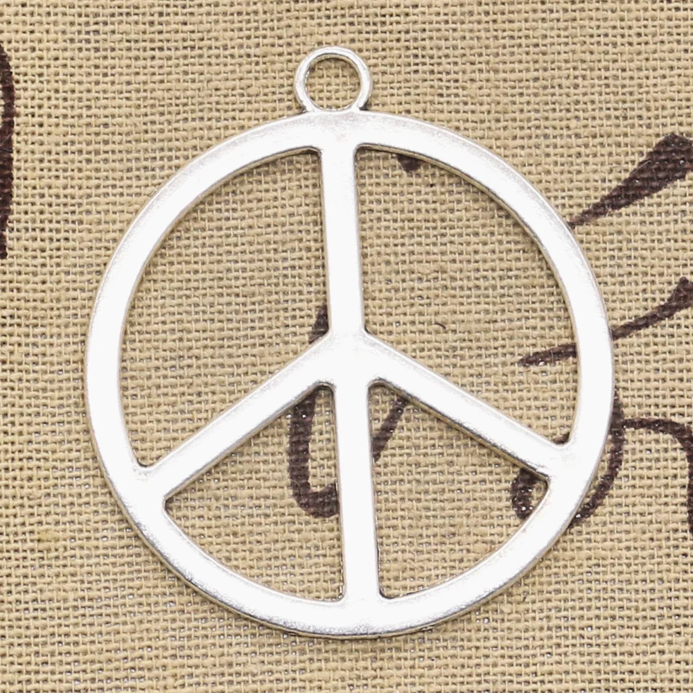 

4pcs Charms peace symbol 47x42mm Antique Tibetan Silver Pendant Findings Accessories DIY Vintage Choker Handmade Jewelry