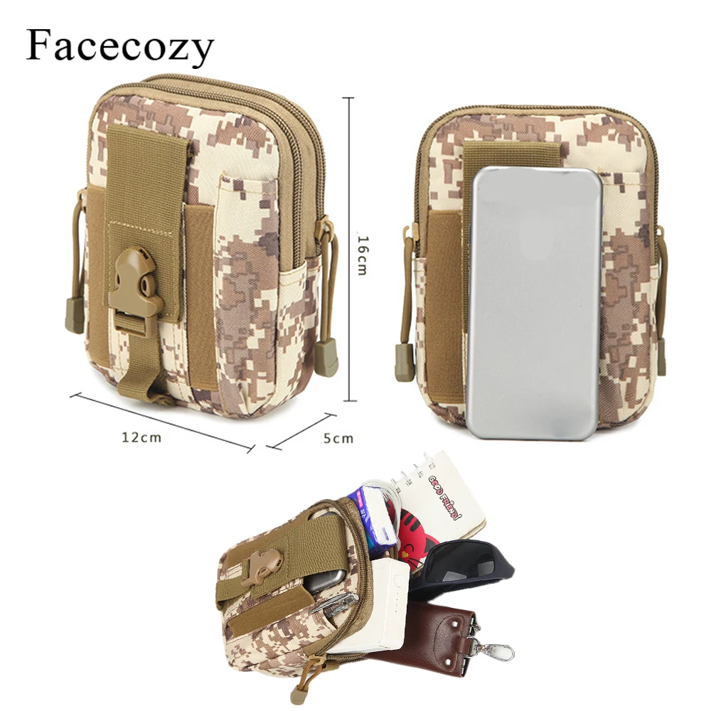 Facecozy Outdoor Sports Tactical Bag Belt Waist Pack Military Bag Hiking Climbing Gym Pocket Running Pouch Travel Daypack Wallet