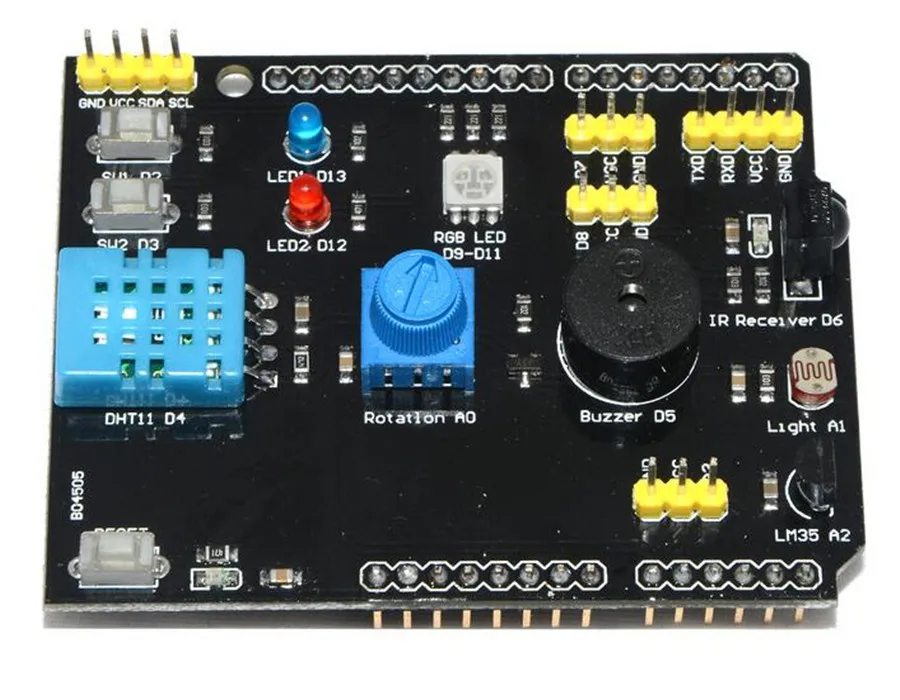5 PCS Multifunction expansion board LM35 temperature compatible with the and humidity DHT11 UNO | Электронные компоненты и