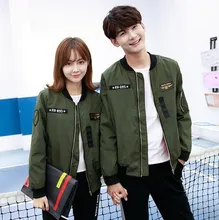 2017 new women bomber jacket basic coats Couple coat flight suit casual women coat applique patch women jacket coat Large size