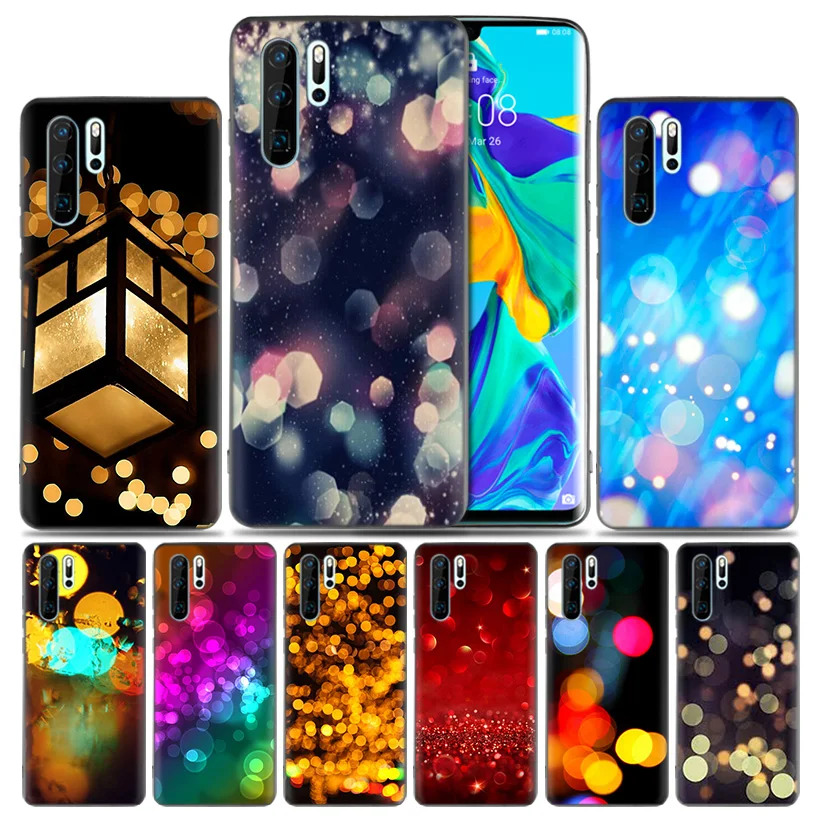 

Fashion Soft Rubber Case For Huawei Honor 8X 9 10 8C Mate 20 lite Y9 Y6 Y7 Prime Pro 2019 Cover Beautiful Light Bokeh