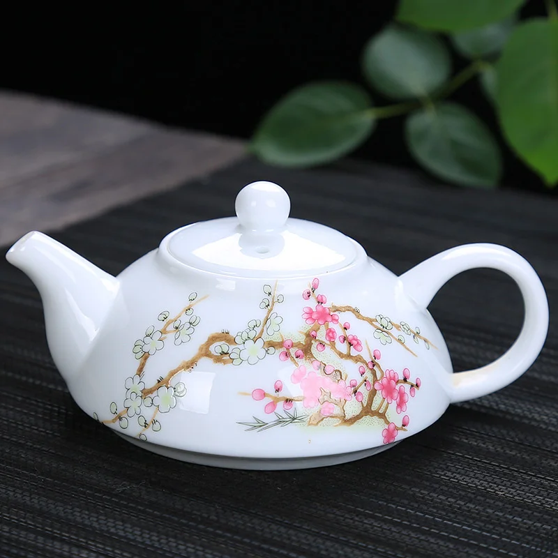 Изысканный Синий и белый фарфоровый чайник, китайский традиционный Ландшафтный узор, керамический цветочный чайный сервиз, чайник