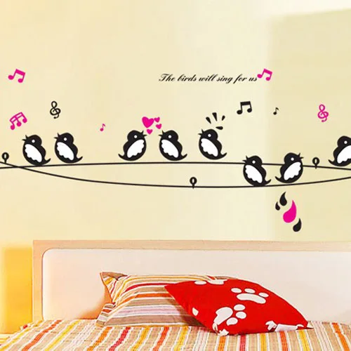 Diy Music Decorations Framed Sheet Old Easy Budget Art Aliexpress Com 1 Get Minion Birds Singing Music Diy Wall Decor Stickers Animals Poster Decorations For Child Bedroom Living Room From