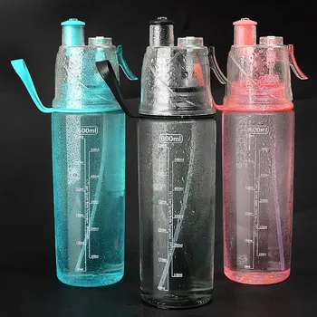 

Summer creative spray cup, water bottle, cooling water bottle, outdoor sports kettle, portable sprinkler, hand cup, leak proof.