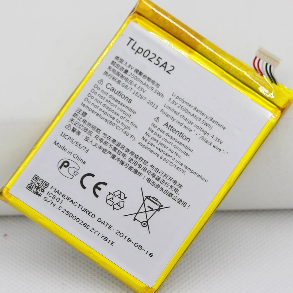 ISUNOO 10 шт./лот 2500 mah внутренняя Замена Батарея для Alcatel One Touch TLp025A2 Батарея