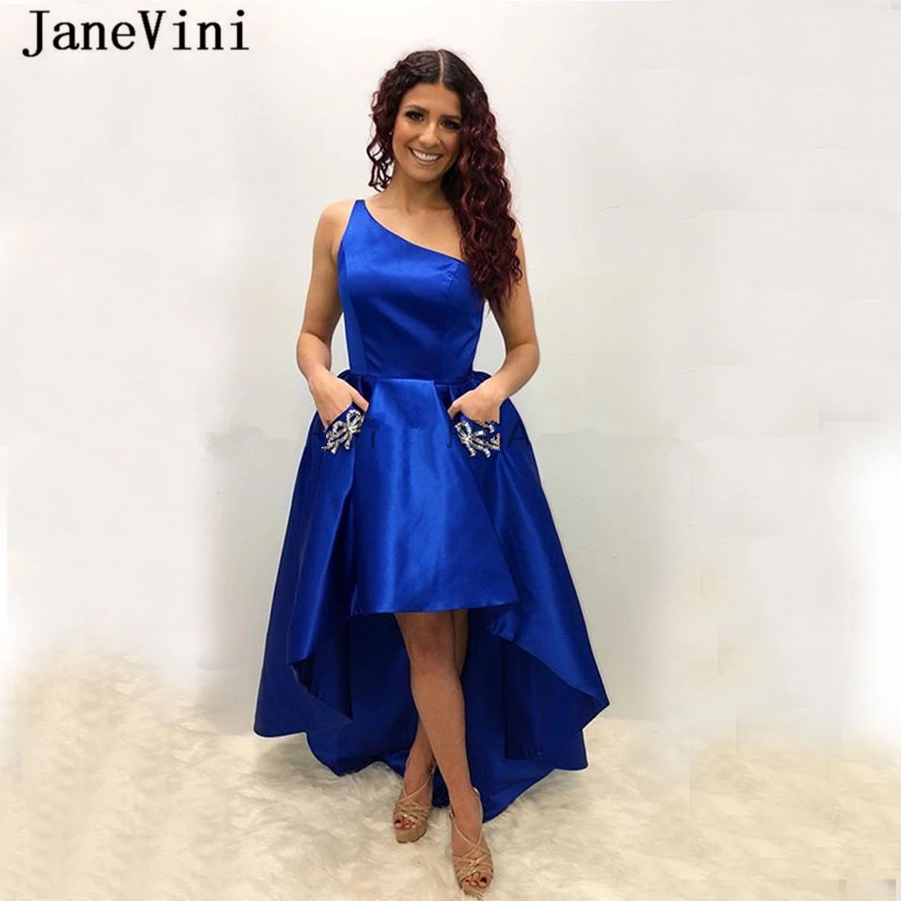 royal blue high low prom dress