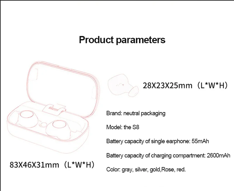 TWS Bluetooth наушники BT5.0 беспроводные наушники мини спортивные стерео наушники гарнитура наушники для iPhone samsung huawei 3E15