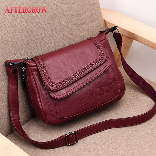 Us 19 43 32 Off Hot Ruched Women Washed Leather Messenger Bag Designer Luxury Handbags Schoudertas Dames Red Vintage Female Shoulder Bags In Us 19 43 32 Off Hot Ruched Women Washed Leather Messenger Bag Designer Luxury Handbags Schoudertas Dames Red Vintage Female Shoulder Bags In