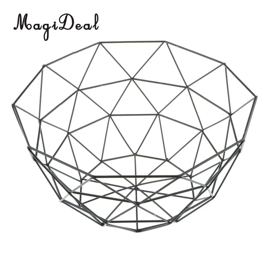 MagiDeal Iron Wire Fruit Basket Bowl Food Serving Basket Candy Biscuit Snack Holder, Apples Orange Bananas Basket