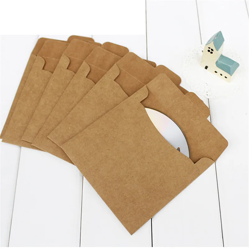 200 шт. пустые конверты из крафтовой бумаги для CD/DVD проигрывателя|case paper|school supplies