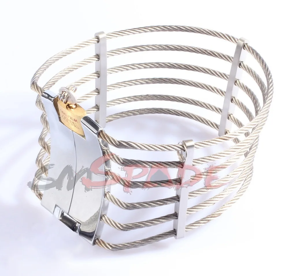 New Stainless steel Collar,sex Posture slave wire Collar with Lock