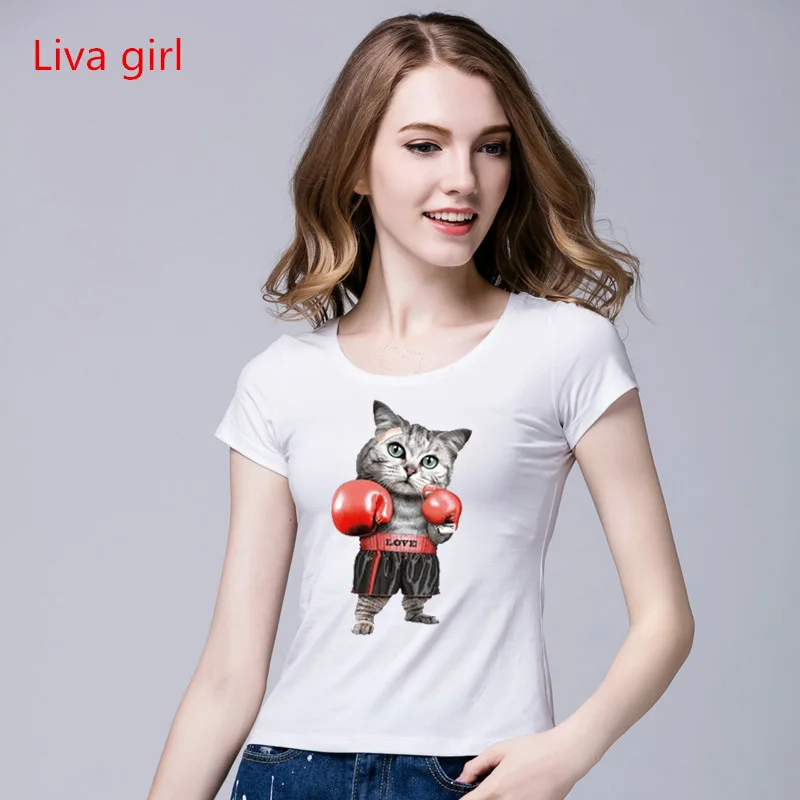 

3D Cute T-Shirt Cat For Women Summer T-Shirts Print Animal T-Shirt For Men With Round Neck Short Sleeve Trendy T-Shirts Plus
