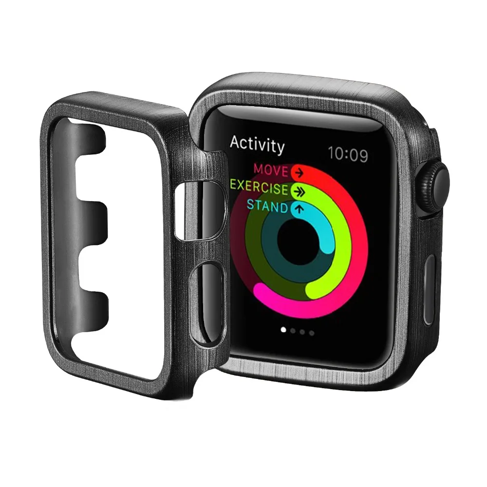 

Wire Drawing Texture Case Cover for iWatch Series 3 2 1, Hard PC Frame Cover Scratch Resistant Shockproof Case PC Case 38/42mm