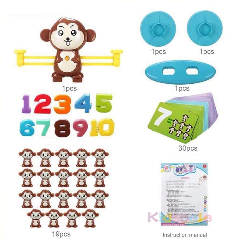 Mingzhe Jogo de matemática de equilíbrio Macaco para contagem de equilíbrio  para meninos e meninas brinquedo número educacional : :  Brinquedos e Jogos