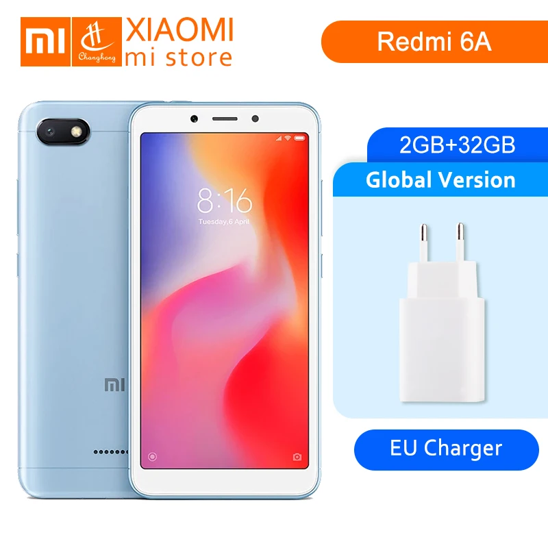 

Global Version Xiaomi Redmi 6A 2GB 32GB 6 A Helio A22 Mobile Phone 13.0MP Rear Camera 3000mAh 5.45" 18:9 Full Screen 1440*720