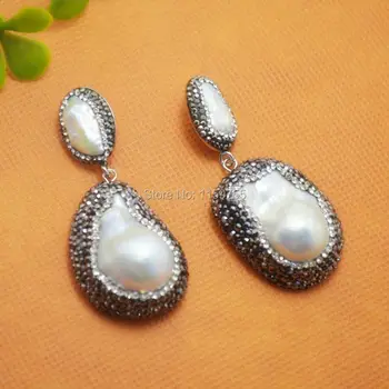 

High 3Pcs Pearl & Rhinestone Charms Pendants For Necklace Jewelry Finding