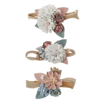 

Lovely Baby Headband Fake Flower Nylon Hair Bands For Kids Artificial Floral Elastic Head Bands Headwear MAR-20