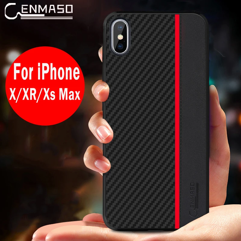 

for IPhone X Case Original CENMASO Fiber Leather Protection Back Cover for IPhone XR Case Ultra Thin for iPhone XS Max Case Capa