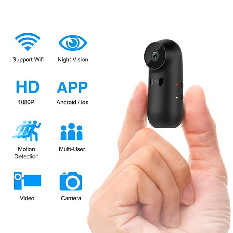 

1080P Mini Camera HD Monitor Concealed Camera Night Vision 150 Degree Wide Angle Portable Webcam Sport Car DV Mini Camcorder