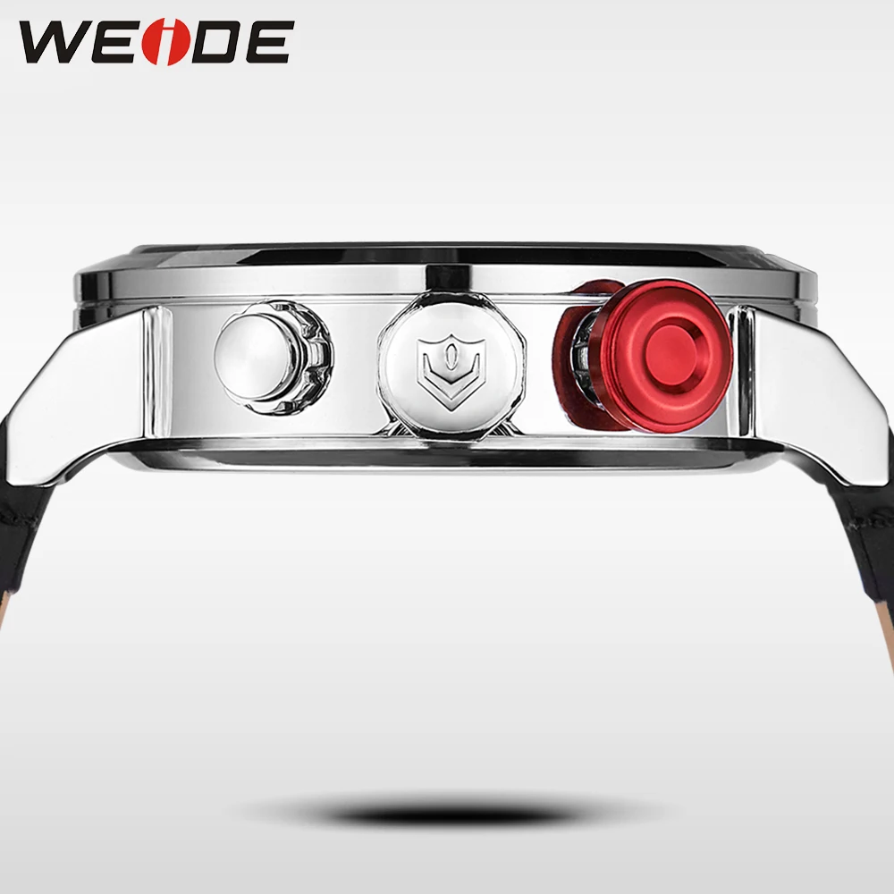 WEIDE Роскошные часы брендовые роскошные кожаные спортивные светодиодные мужские