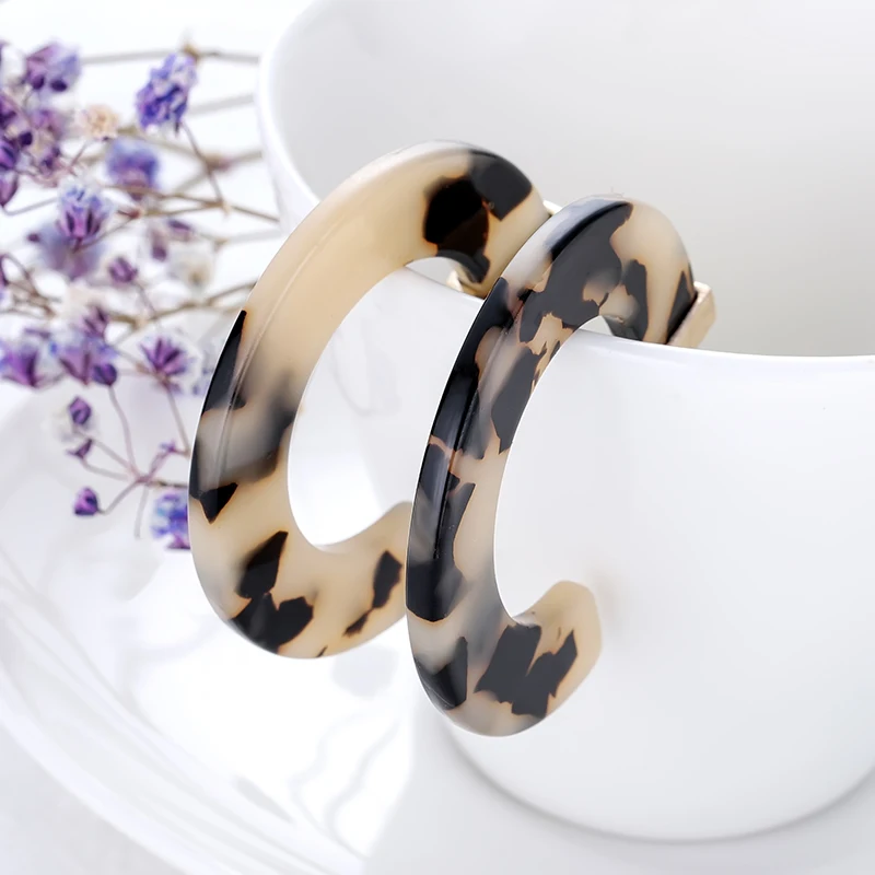 

Earrings Fashion Bohemian 2019 New EarringsTortoiseshell Acetate Geometric Large Street Fashionable C-Shaped Earrings for Women